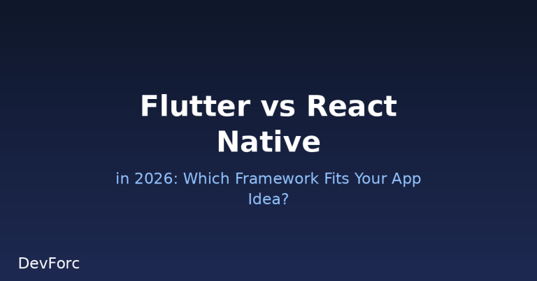 Flutter vs React Native in 2026 comparison graphic